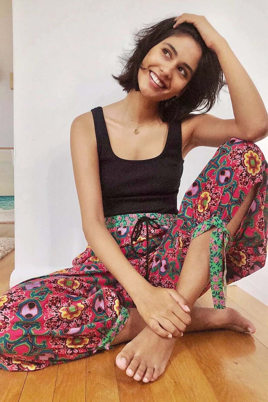 Anthropologie Joanie Harem Pants Floral Boho Tie Ankle Pull-On Size S